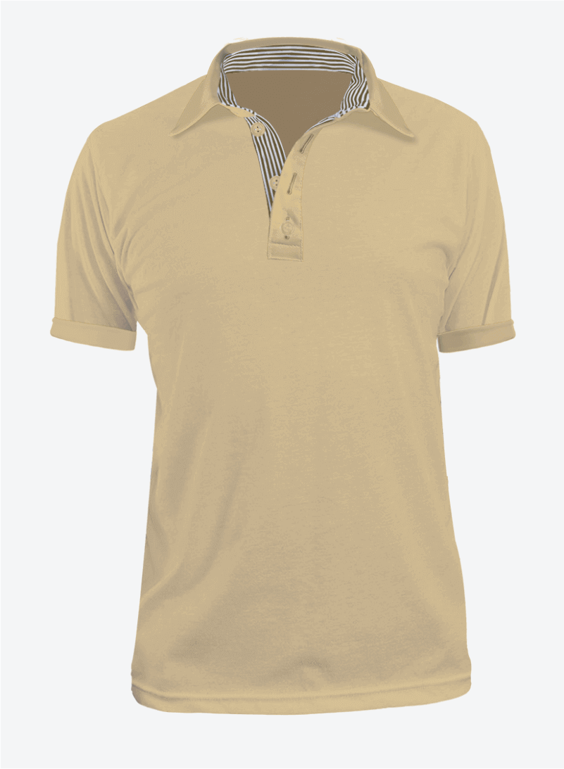 Camiseta Tipo Polo Hombre Color Beige – Moft